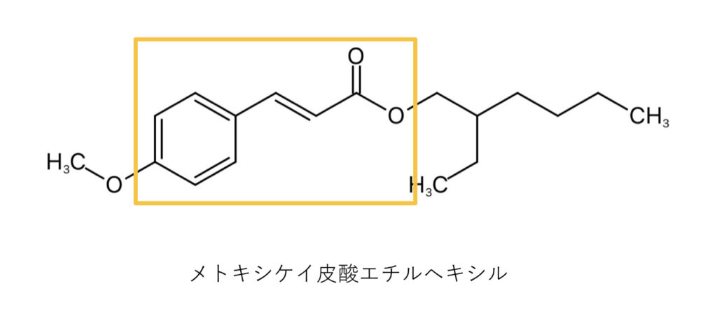 光線過敏症、メトキシケイ酸エチルヘキシルの化学構造式