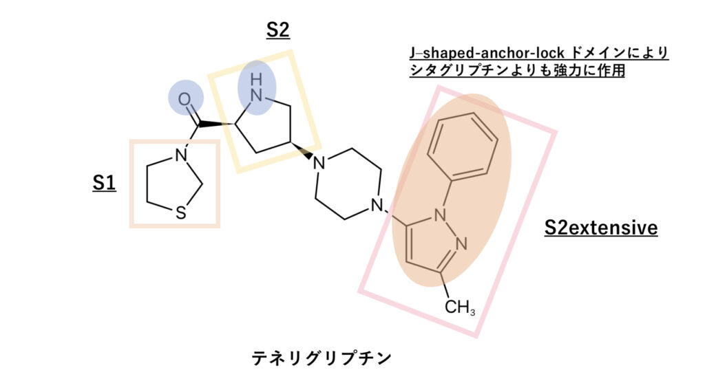 テネリグリプチンの化学構造式